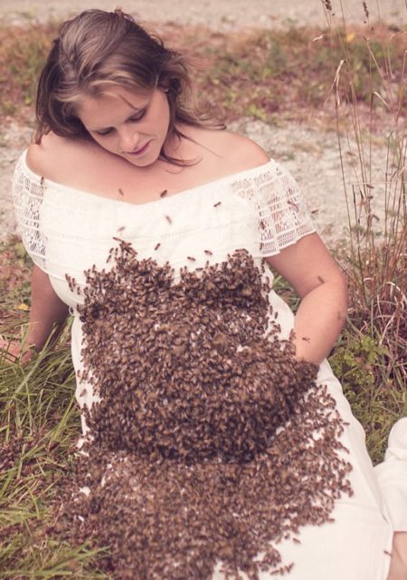 Мамочка в положении заказала фотосессию с... Пчелами!