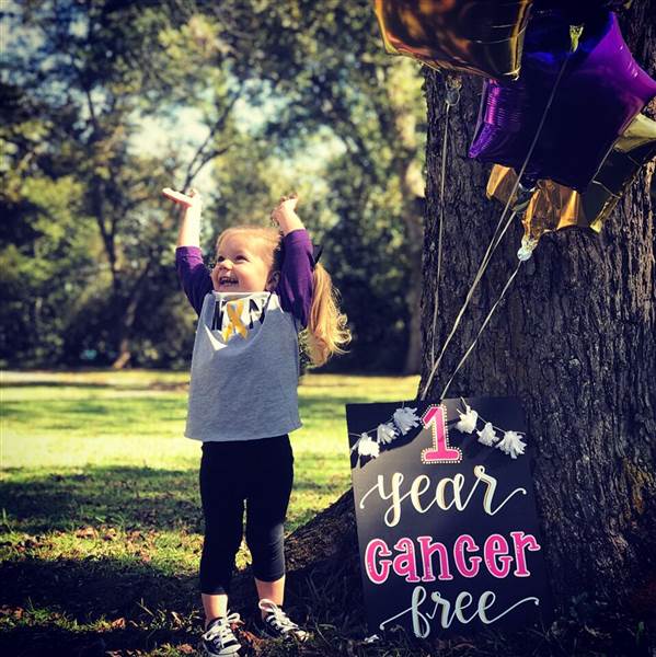 Уже 1 год: 3-хлетняя малышка празднует победу над раком