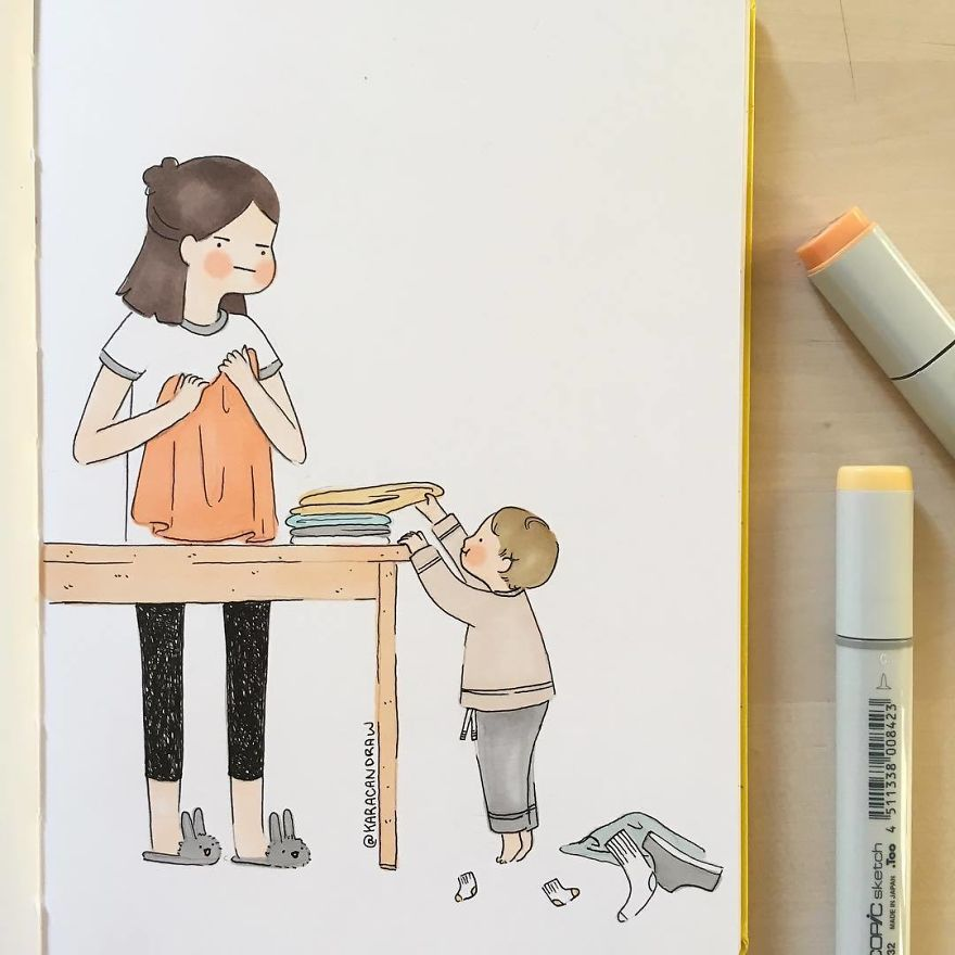 21 иллюстрация о простых моментах, очень дорогих сердцу каждой мамы
